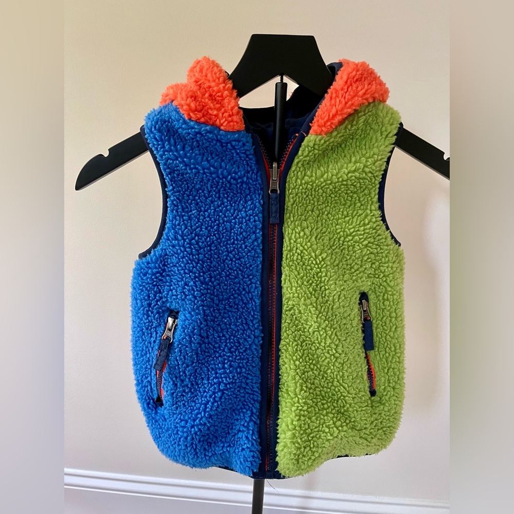 Hanna Andersson Multicolor Hooded Sherpa Vest